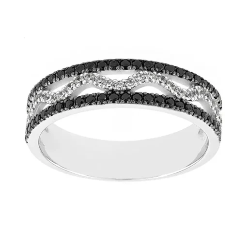 Bague Femme Alliance OR 750/1000 blanc et diamants