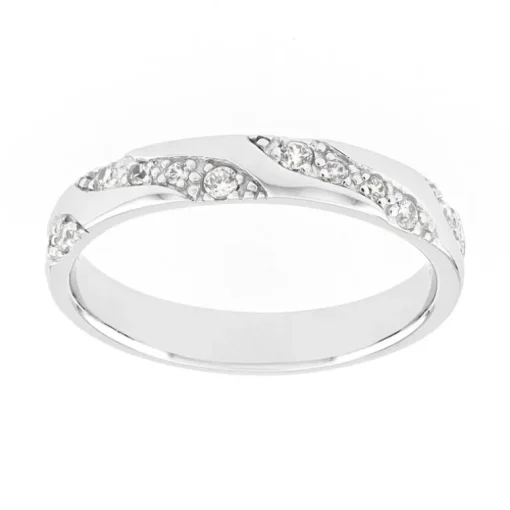 Bague Femme Alliance OR 750/1000 blanc et diamants
