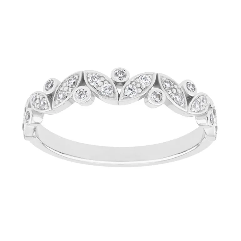 Bague Femme Alliance OR 750/1000 blanc et diamants