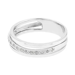 Bague Femme Alliance OR 750/1000 blanc et diamants