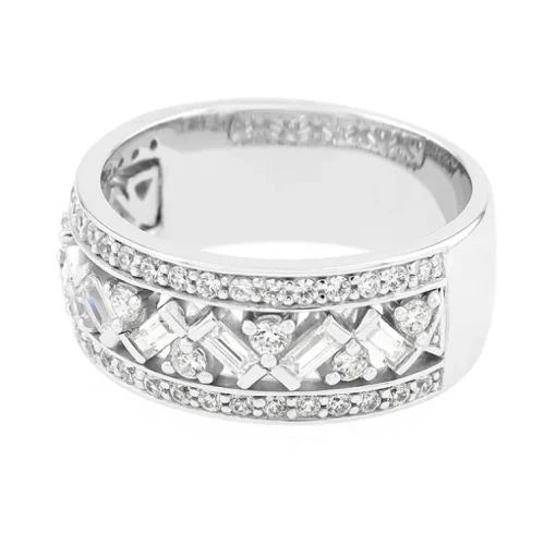 Bague Femme Alliance OR 750/1000 blanc et diamants