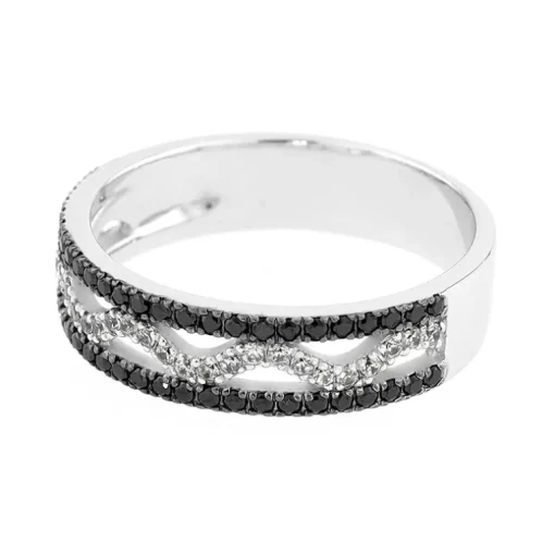 Bague Femme Alliance OR 750/1000 blanc et diamants