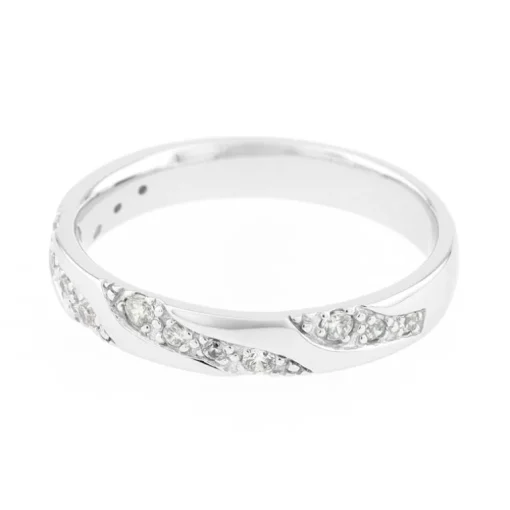 Bague Femme Alliance OR 750/1000 blanc et diamants