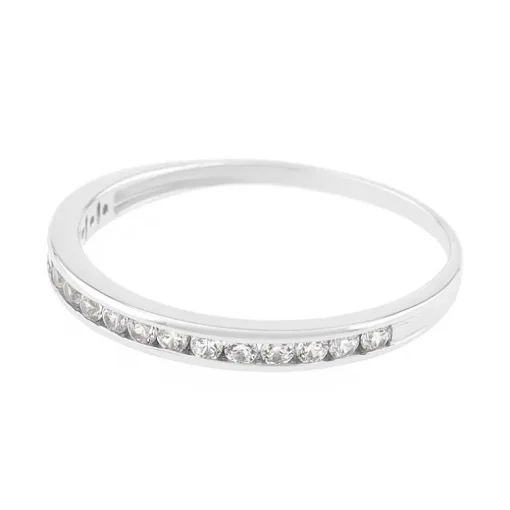 Bague Femme Alliance OR 375/1000 Blanc et Oxydes EDO09SC50GZ