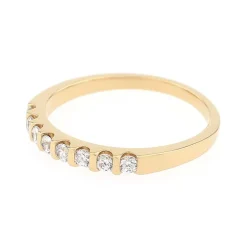 Bague Femme Alliance serti barrettes OR 750/1000 jaune et diamants