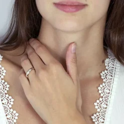 Bague Femme Alliance vague OR 750/1000 bicolore
