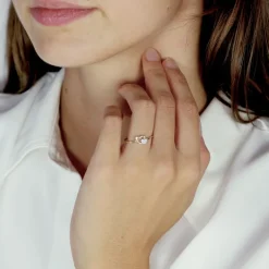 Bague Femme Coeur OR 375/1000 Bicolore et Diamant EDO0ZA564BB4