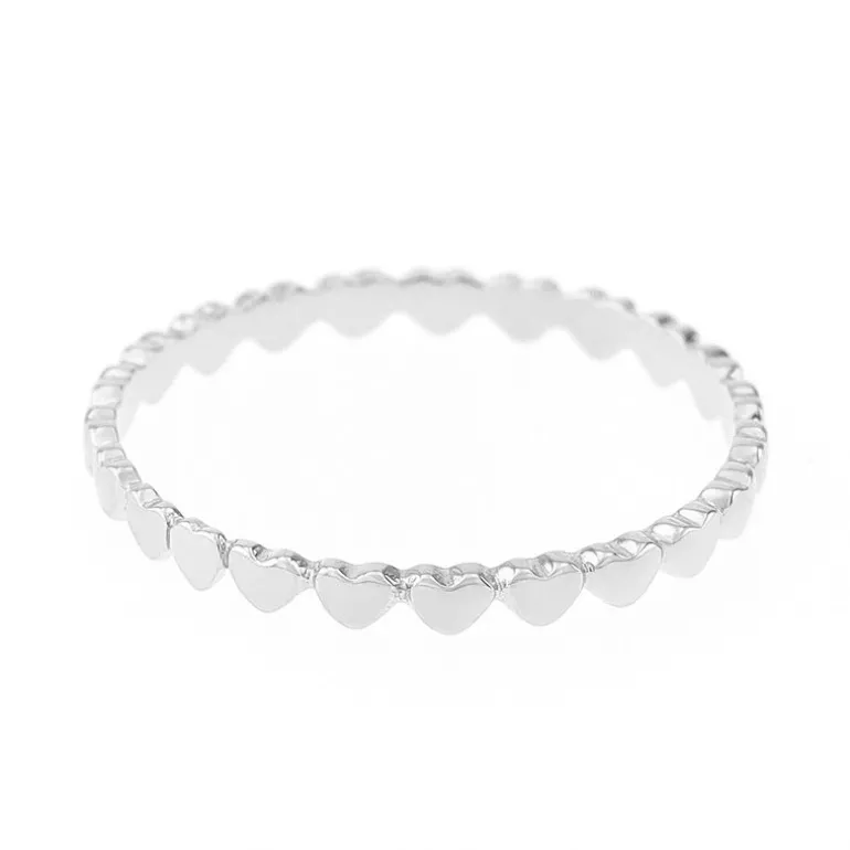 Bague Femme coeurs EDORA OR 375/1000 blanc EDO9K11299GR