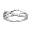 Bague Femme Entrelacée ARGENT 925/1000 et Oxydes
