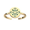 Bague Femme LES CADETTES LOTUS VERT Laiton Doré