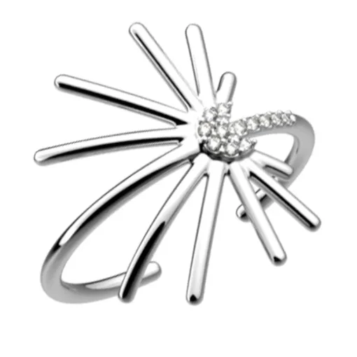 Bague Femme LES CADETTES PALMIFLORE Laiton Argenté
