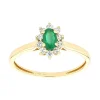 Bague Femme Marquise EDORA OR 750/1000 Jaune, Emeraude et Diamants EDOK00420