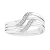 Bague Femme Multi-pierres OR 375/1000 Blanc et Oxydes