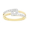 Bague Femme OR 375/1000 Bicolore et diamants
