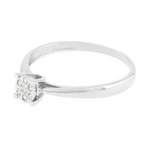 Bague Femme OR 375/1000 Blanc et Diamants