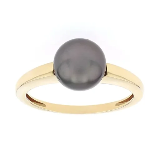 Bague Femme OR 375/1000 Jaune et Perle