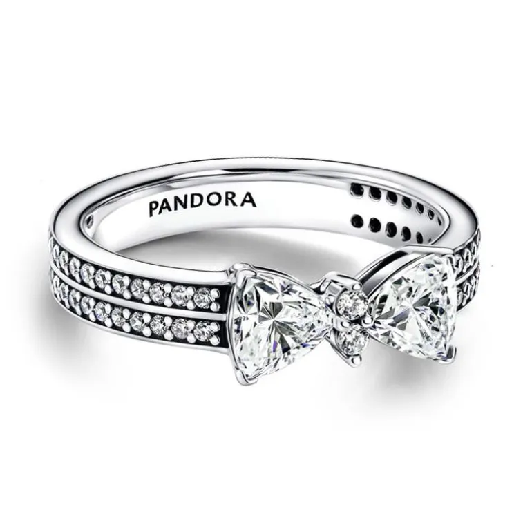 Bague Femme Pandora Timeless Double Rang Nœud Scintillant 193552C01