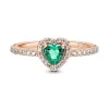 Bague Femme Pandora Timeless Cœur Surélevé vert Scintillant 188421C03