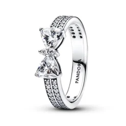 Bague Femme Pandora Timeless Double Rang Nœud Scintillant 193552C01