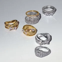 Bague Femme Pandora Timeless Double Rang Nœud Scintillant 193552C01