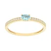 Bague Femme solitaire accompagné OR 375/1000 jaune et topaze