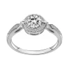 Bague femme solitaire accompagné EDORA ARGENT 925/1000 et Oxydes