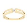bague femme solitaire EDORA or 375/1000 jaune et oxyde