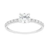 bague femme solitaire EDORA OR 375/1000 blanc et oxyde