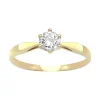 Bague Femme Solitaire OR 375/1000 Jaune et Oxyde