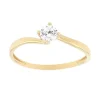 Bague Femme Solitaire OR 375/1000 Jaune et Oxyde
