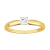 Bague Femme Solitaire PLAQUE OR Jaune et Oxyde