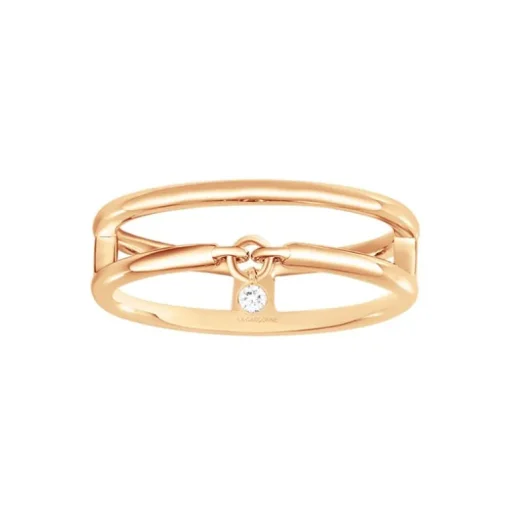 Bague Femme Solitaire Optimiste La Garçonne PLAQUE OR et Diamant