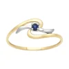 Bague Femme Soltaire OR 750/1000 Bicolore et Saphir