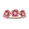 Bague Femme Taille 50 PANDORA TRIO DE MARGUERITES ROSE Doré Rose 14 Carats