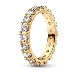 Bague Femme Taille 56 PANDORA ÉTERNITÉ RANG SCINTILLANT Doré 14 Carats