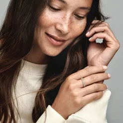 Bague Femme Taille 56 PANDORA ÉTERNITÉ RANG SCINTILLANT Doré 14 Carats