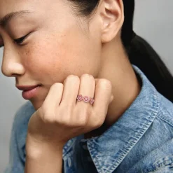 Bague Femme Taille 50 PANDORA TRIO DE MARGUERITES ROSE Doré Rose 14 Carats