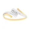 bague femme trilogie EDORA OR 375/1000 bicolore et oxydes