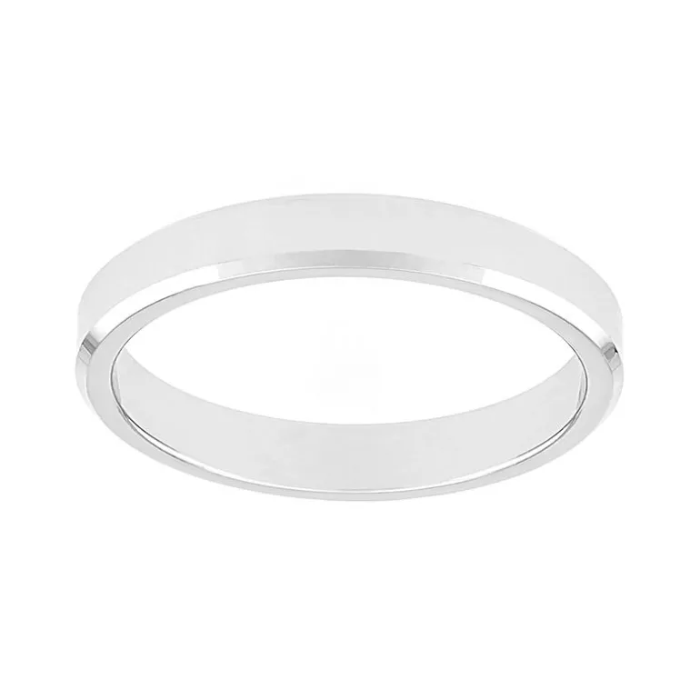 Bague Mixte Alliance EDORA OR 750/1000 Blanc Ruban Biseautée EDO3111730_750MILL