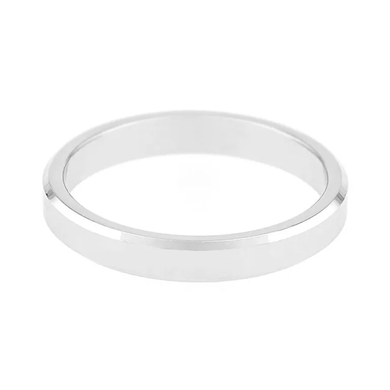 Bague Mixte Alliance EDORA OR 750/1000 Blanc Ruban Biseautée EDO3111730_750MILL