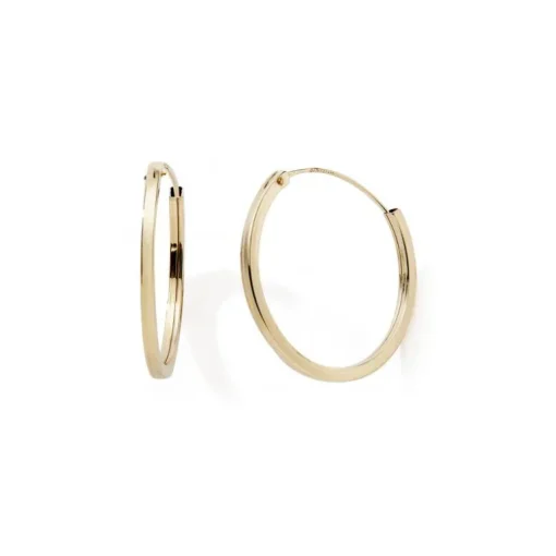 Boucles d'Oreille Créoles 27mm Femme EDORA COLLECTION ESSENTIAL CARRÉE Or 375/1000