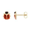 Boucles d'Oreilles Enfant Coccinelles OR 750/1000 Jaune