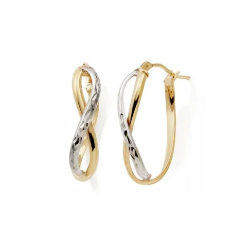 Boucles d'Oreilles Enfant EDORA COLLECTION ESSENTIAL HUIT Or 375/1000 Bicolore