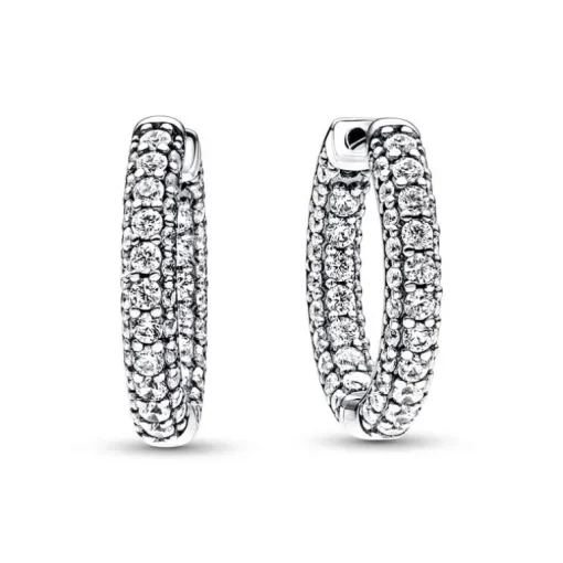 Boucles d'Oreilles Femme Créoles Pandora Timeless Simple Rang Pavées 292624C01