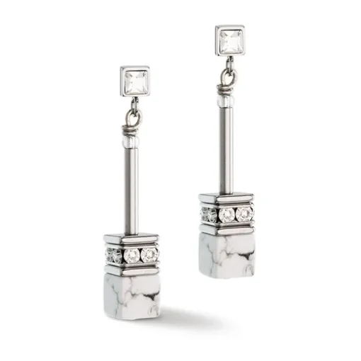 Boucles d'Oreilles Femme COEUR DE LION GEOCUBE® ICONIC NATURE CHAIN BLANC Acier Inoxydable