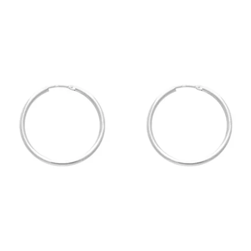 Boucles d'oreilles Femme Créoles OR 750/1000 Blanc