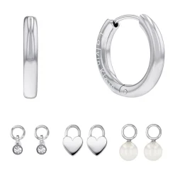 Boucles d'oreilles femme créoles CALVIN KLEIN HUGGIE acier argenté