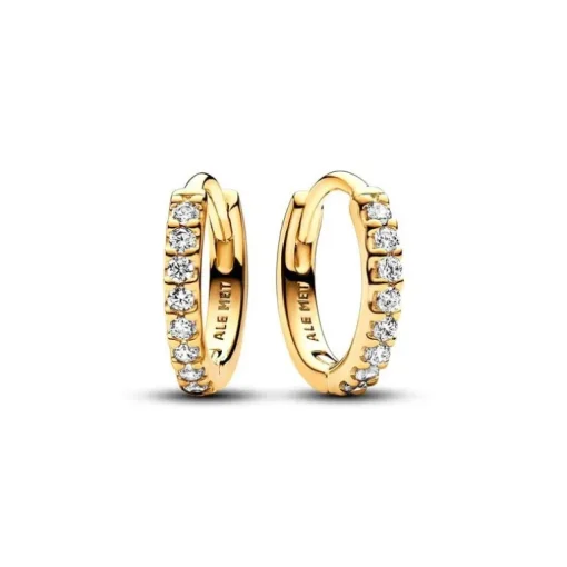 Boucles d'Oreilles Femme Créoles Pandora dorées à l'or 585/1000e Enveloppantes Scintillantes 263015C01