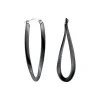 Boucles d'Oreilles Femme Créoles Torsadées PHEBUS Acier Noir 842-015.N