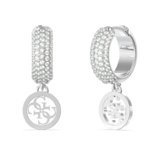 Boucles d’Oreilles Femme Créoles GUESS Acier Argenté et Cristaux JUBE03301JWRH